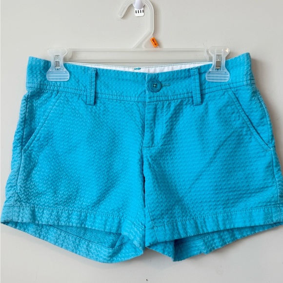 Lilly Pulitzer Turquoise Textured Women's Callaghan Shorts  size 00 - Picture 1 of 4